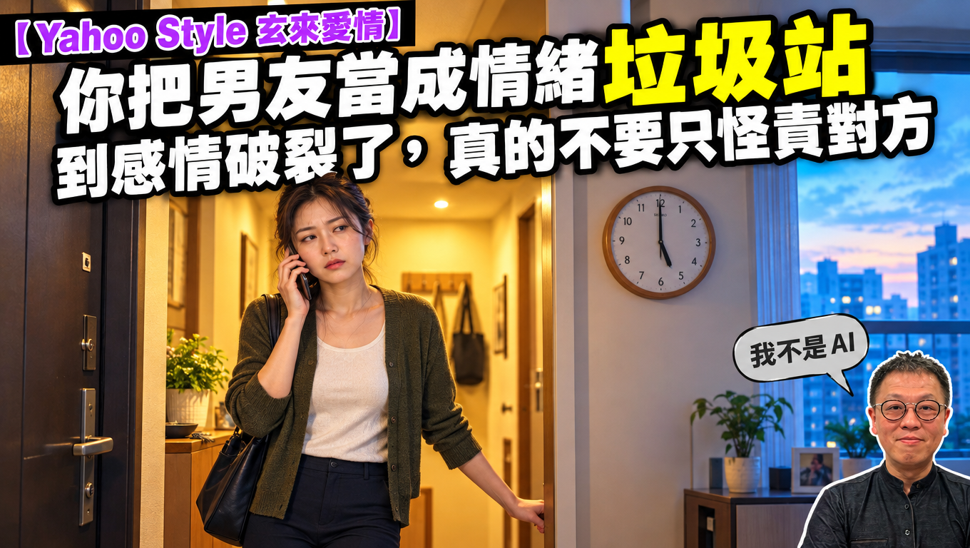 【Yahoo Style 玄來愛情】你把男友當成情緒垃圾站,到感情破裂了,真的不要只怪責對方